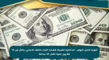 تنويه عاجل اليوم.. الداخلية تضبط قضايا إتجار بالنقد الأجنبي بأكثر من 10 ملايين جنيه خلال 24 ساعة